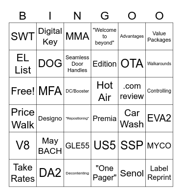 PM Christmas Bingo Card
