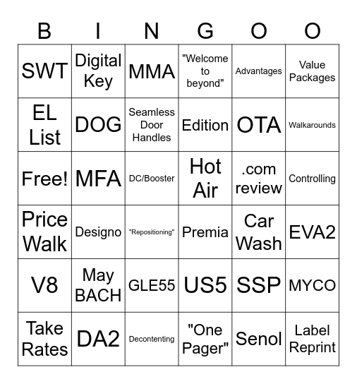 PM Christmas Bingo Card