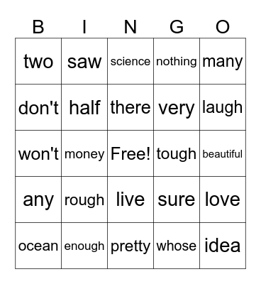 73 Bingo Card