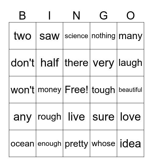 73 Bingo Card