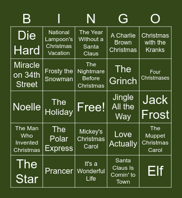 Christmas Bingo Card