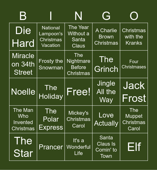 Christmas Bingo Card