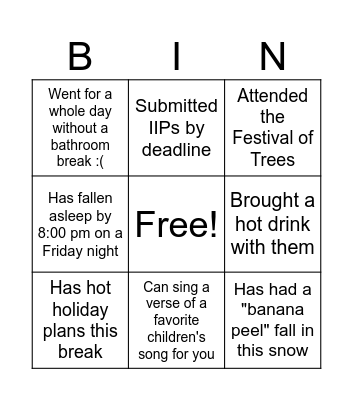Find someone who... Bingo Card