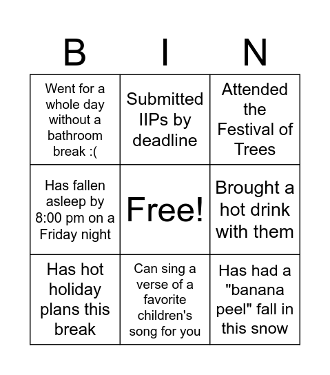 Find someone who... Bingo Card