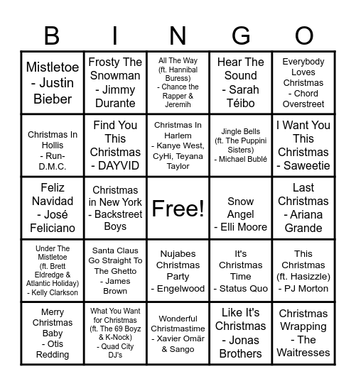 X-Mas Mix #1 Bingo Card