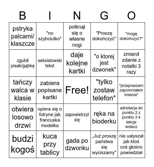 Pawełek Bingo Card