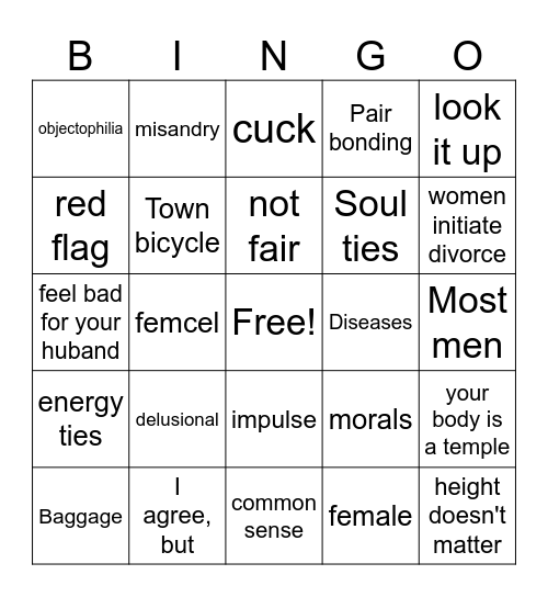 BOP Bingo Card