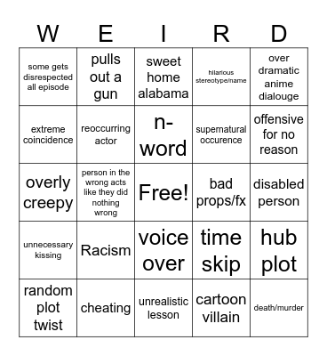 Tommorow's Teachings Bingo Card