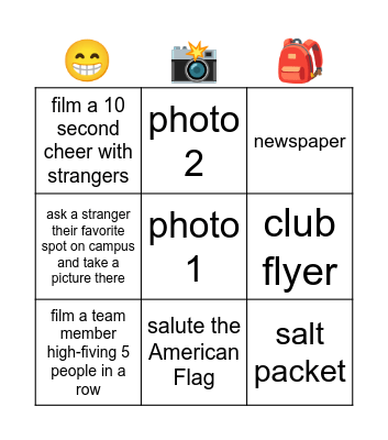 Amazing Hunt Bingo Card
