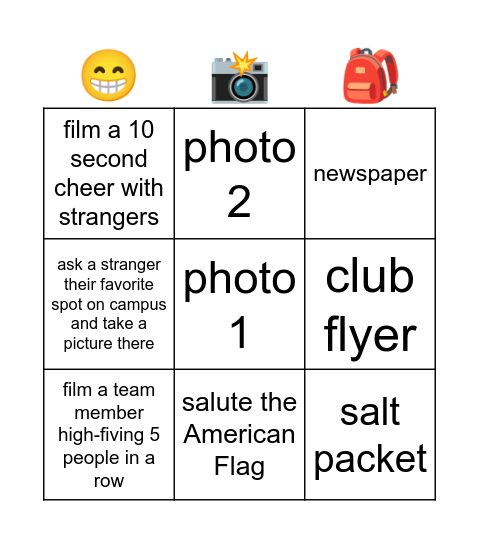 Amazing Hunt Bingo Card