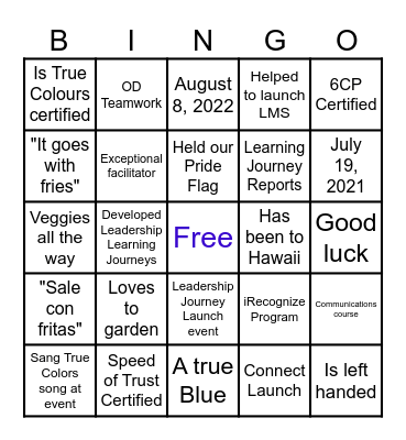 Farewell Bingo Card