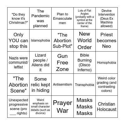 2025: God Has Abandoned Us Bingo Card