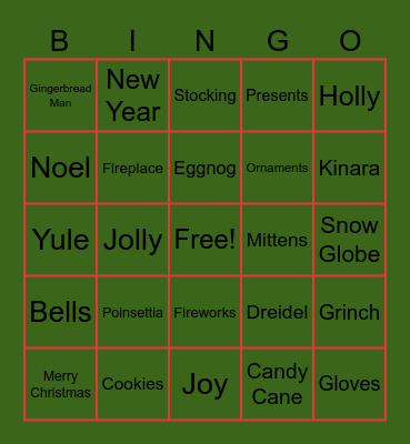 OTI Holiday Bingo Card