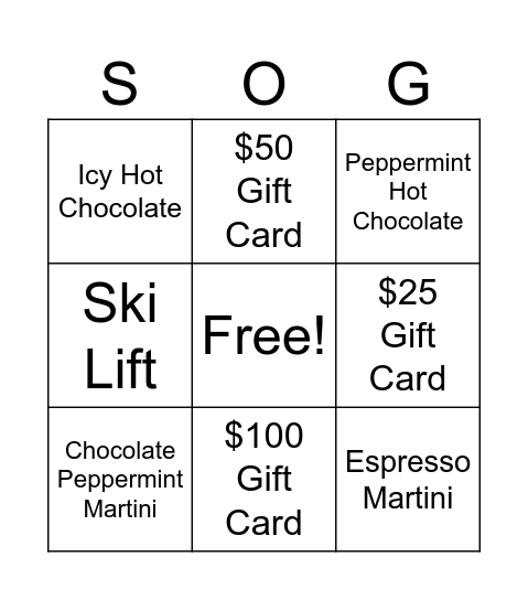 Season of Giving Bingo Card