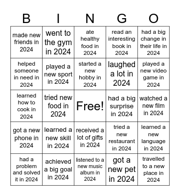 FIND SOMEONE WHO... NEW YEAR EDITION Bingo Card