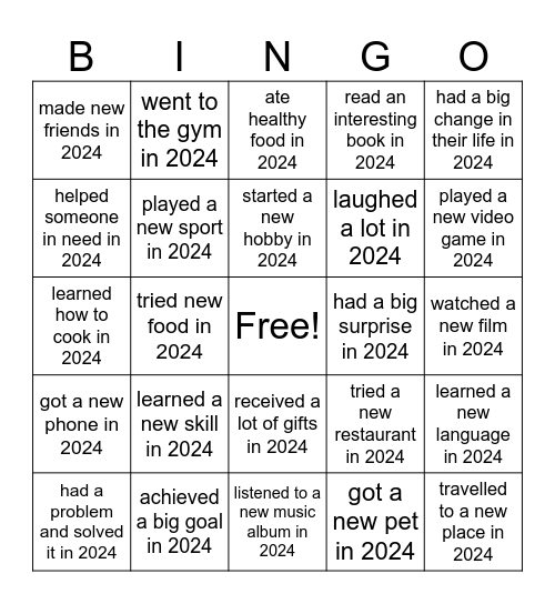 FIND SOMEONE WHO... NEW YEAR EDITION Bingo Card