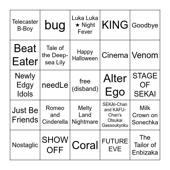 picture perfect bingo Card