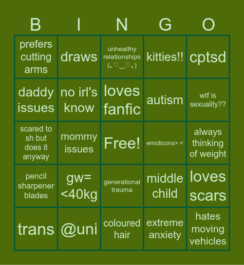 LAMB'S bingo Card