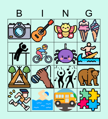 Kids 3 Bingo Card