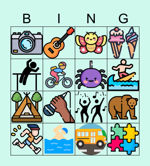 Kids 3 Bingo Card