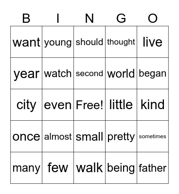 BINGO Card
