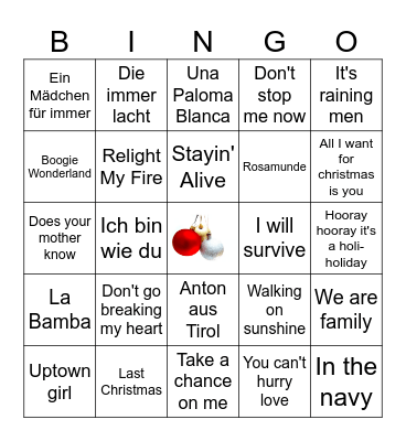 Muziekbingo disco met kerst ronde 2024 (Oudehaske 1) Bingo Card