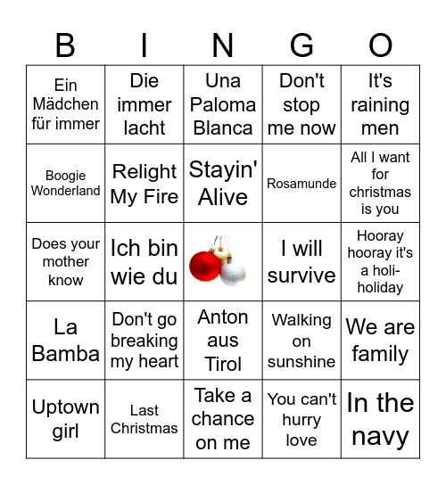 Muziekbingo disco met kerst ronde 2024 (Oudehaske 1) Bingo Card