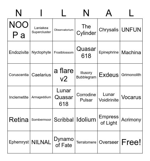 rex reincarnated shitsack Bingo Card