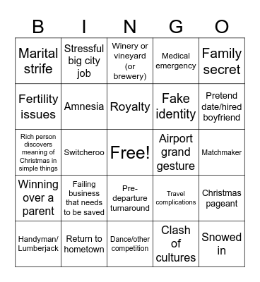 Christmas Movie Bingo! Bingo Card