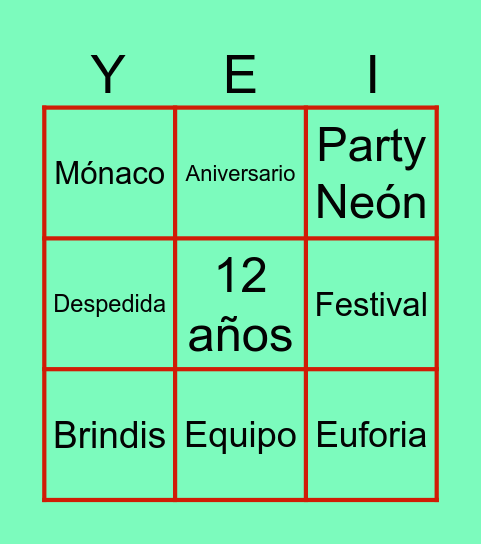 TomorrowFest Bingo Card