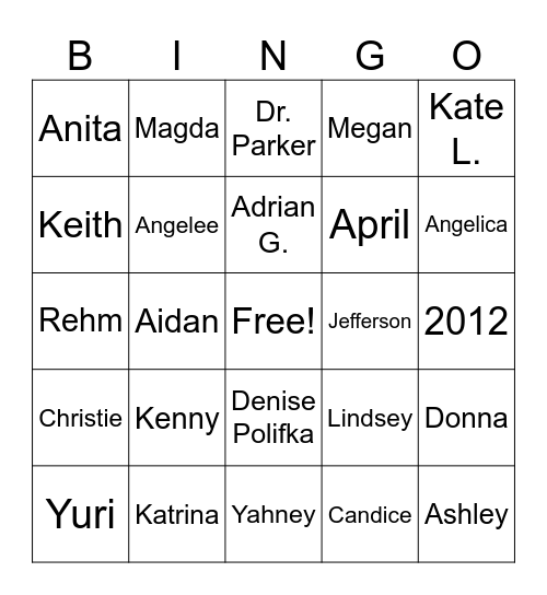 Procare/CareOusel BINGO Card