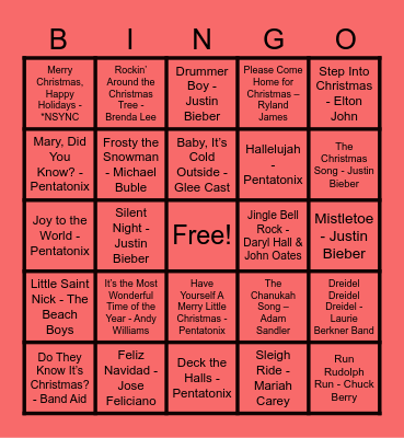 Holiday Bingo 2 Bingo Card