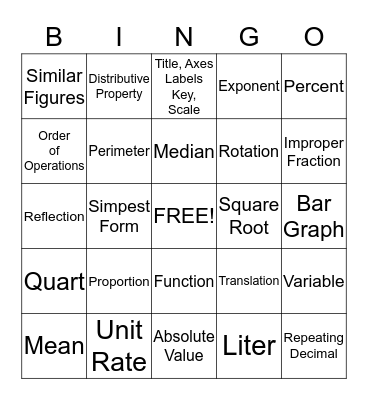 Raiders Fool the Test - Math Bingo Card