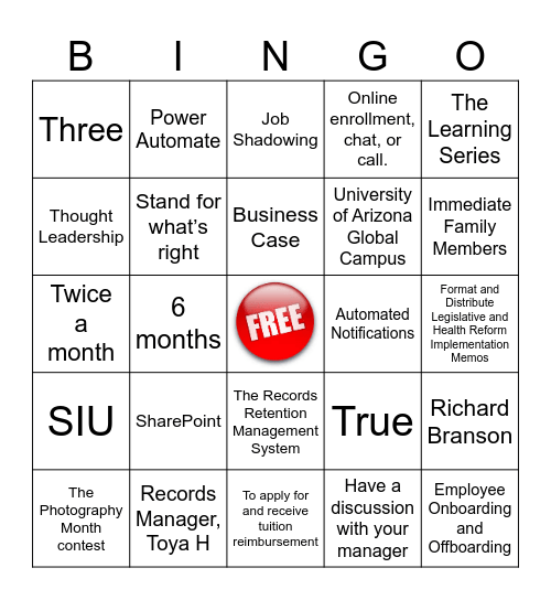 2024 Open Forum Holiday Edition Bingo Card