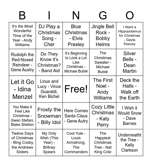 HH Festive Bingo Card