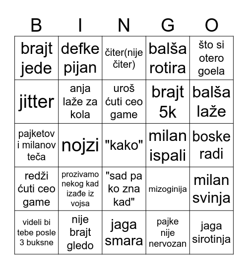 Bingo 2024. Bingo Card