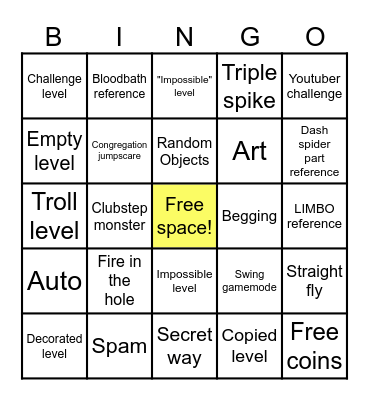 GD Recent Tab Bingo Card Bingo Card