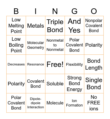 Bonding Over Bingo Card