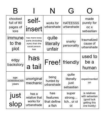 pressure oc bingo Card
