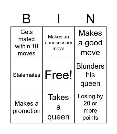 Martin bingo Card