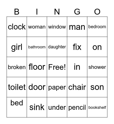 Bingo Review 9-10 Bingo Card