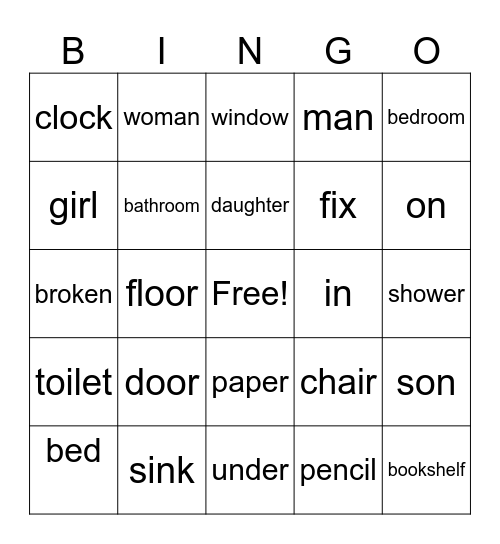 Bingo Review 9-10 Bingo Card