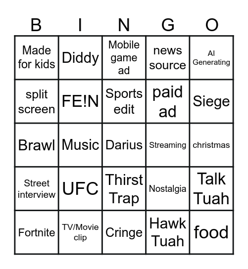 Google Docs Bingo Card