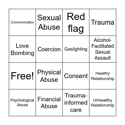 Boundaries Bingo Card