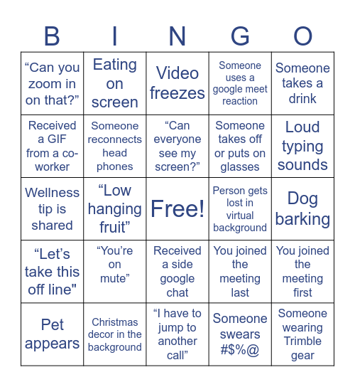 Product Team Bingo Card