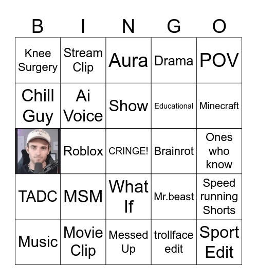 MY YT SHORTS BINGO Card