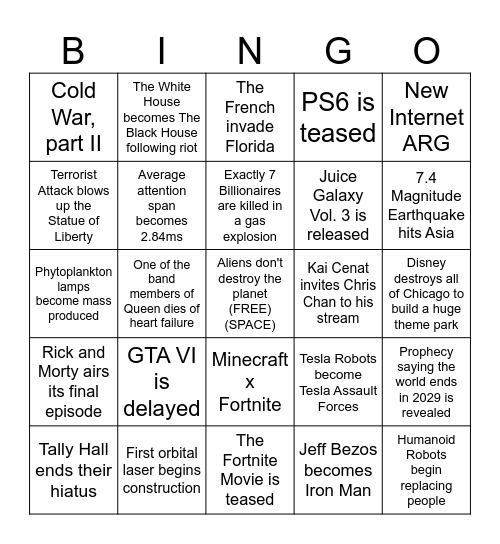 2025 EVENT BINGO Card