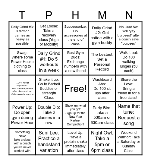 End of Year Bingo! Bingo Card