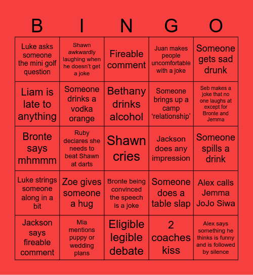 Christmas Party 2024 Bingo Card