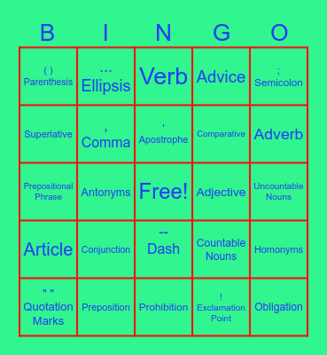 Listening and Conversation Bingo Card